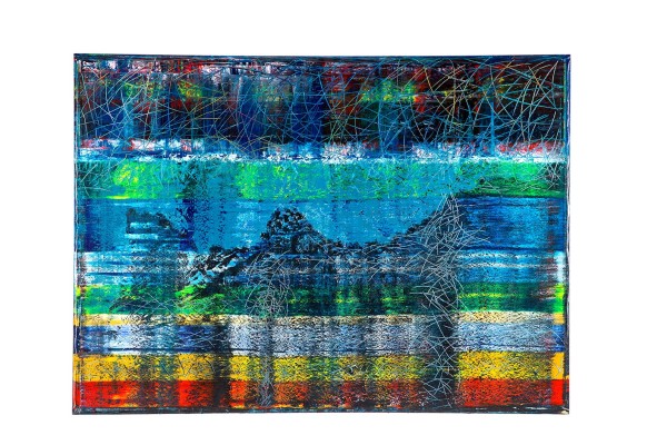 Abstraktes Bild von dem Künstler Carell, entstanden Januar 2018, 200 x 145 cm, Acryl auf Leinwand